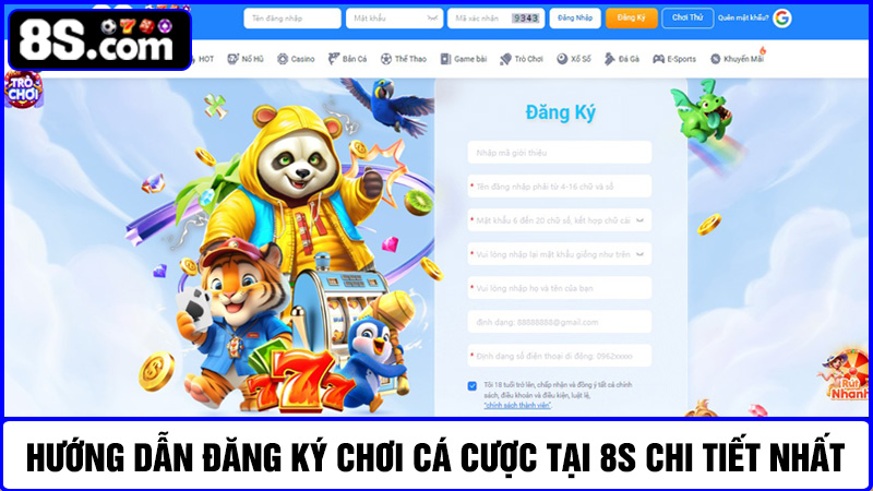 Hướng dẫn chơi cá cược tại 8S 