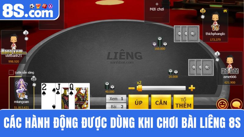 4 lựa chọn khi chơi Liêng 8S