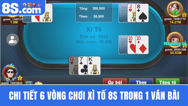 Chi tiết các vòng chơi Xì Tố 8S 