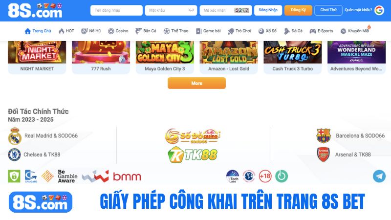 Giấy phép 8S bet